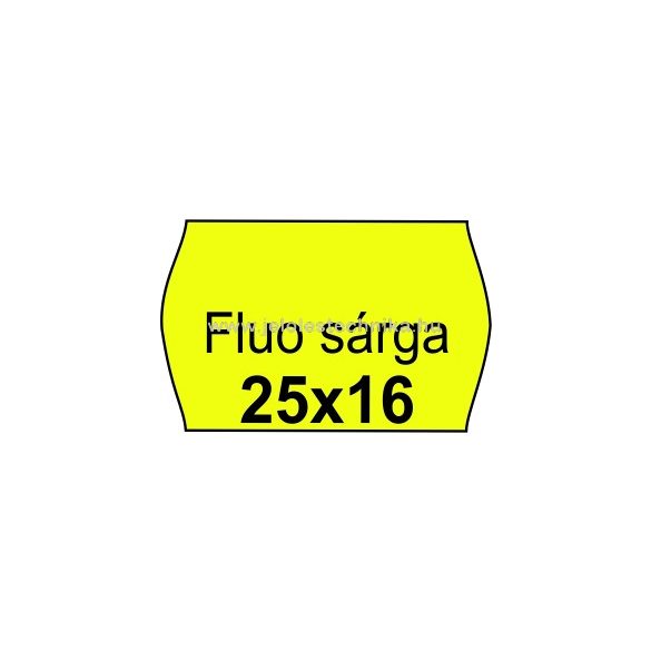 25x16mm FLUO citromsárga színű  árazószalag