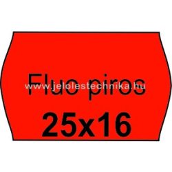 25x16mm FLUO piros színű árazószalag