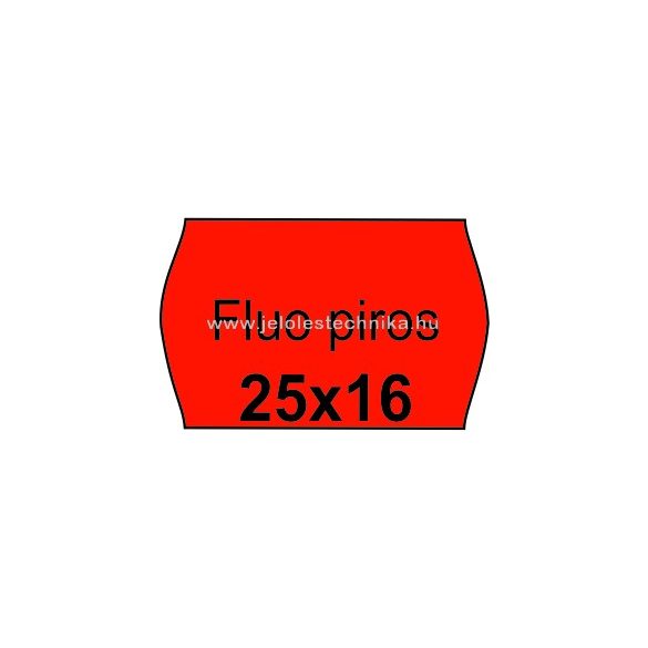 25x16mm FLUO piros színű árazószalag