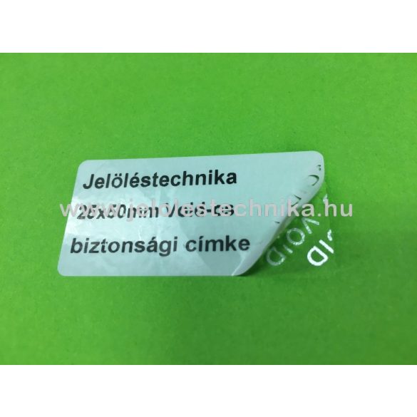 25x50mm Pet White Gloss  biztonsági "VOID" feliratos öntapadós címke, 1 000db/tek